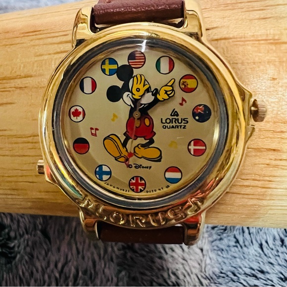 Disney Accessories - Vintage Disney Lorus Quartz Musical Mickey Mouse World Flags Watch